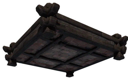 A slab of Brick-Timbered Block seen from below