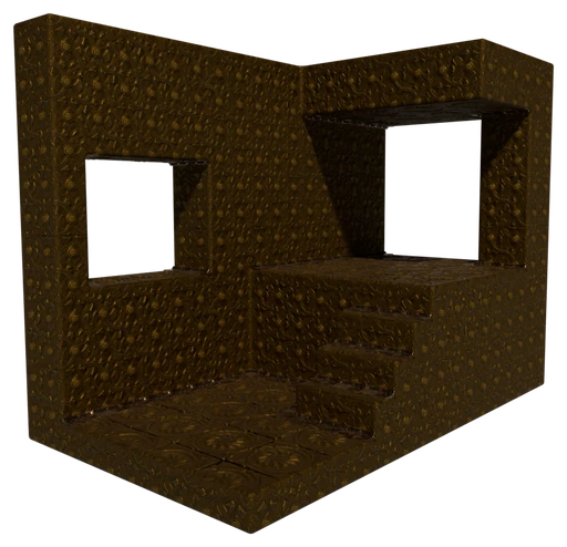 A small building made of Bronze Block