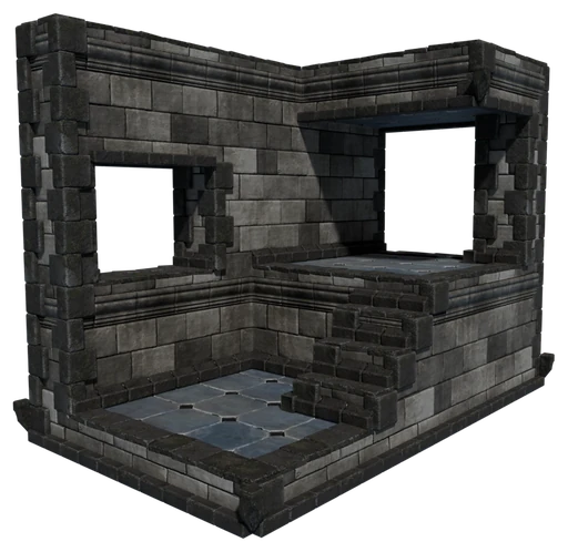 A small building made of Castle Block