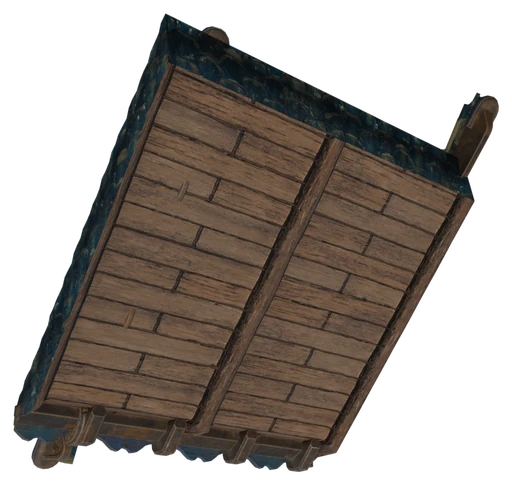 A single slope of Desert Shingle Roof Block seen from behind and below