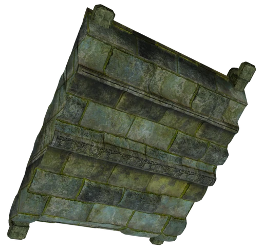 A single slope of Drak Temple Roof Block seen from behind and below