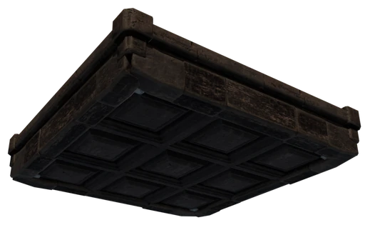 A slab of Fancy Stone Block seen from below