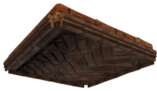 A slab of Fired Bricks Block seen from below