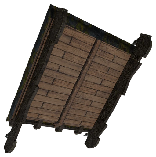 A single slope of Granite Shingle Roof Block seen from behind and below