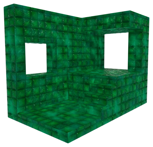 A small building made of Green Luminescent Block