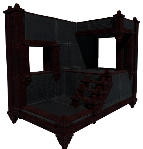 A small building made of Hollow Halls Block