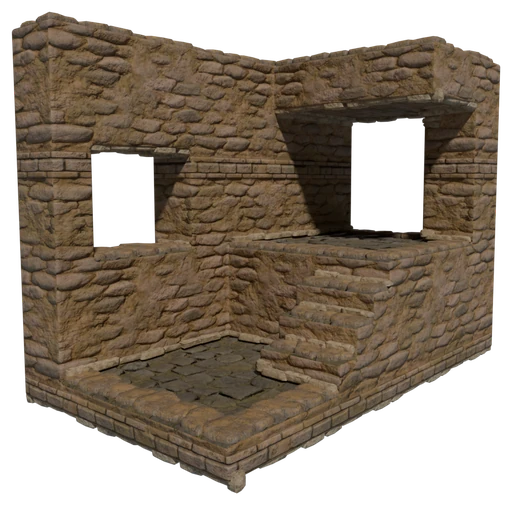 A small building made of Limestone Block