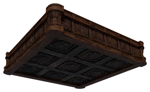 A slab of Ornate Wood Block seen from below