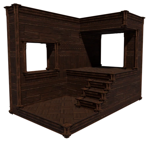 A small building made of Palm Wood Block
