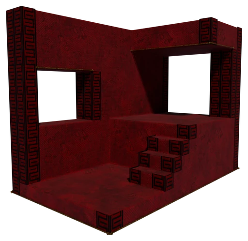 A small building made of Red Carpet Block