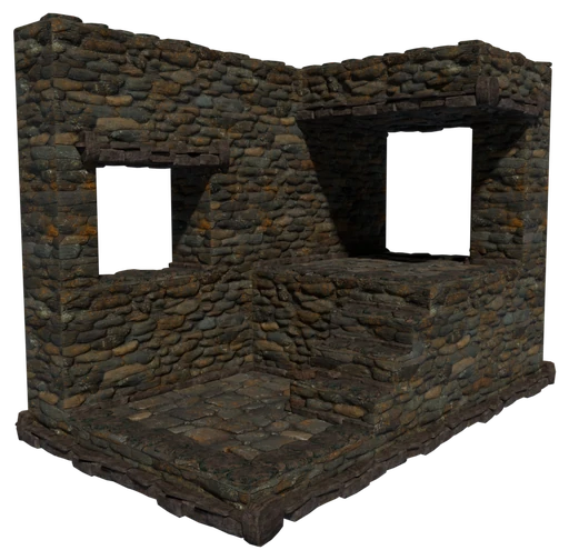 A small building made of Rough Flintstone Block