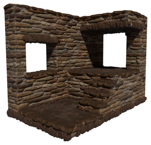 A small building made of Rough Sandstone Block