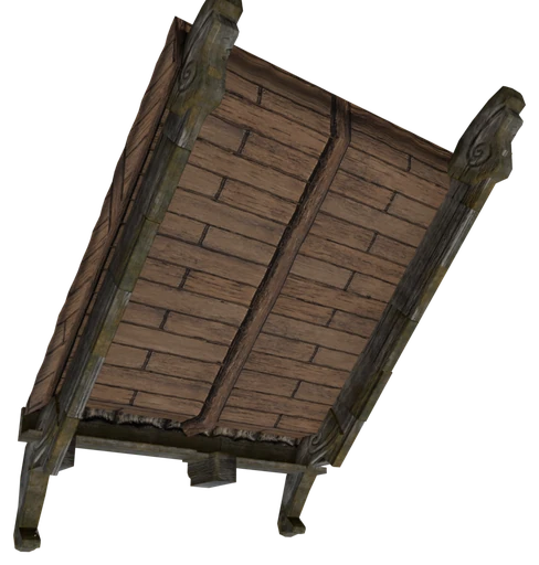 A single slope of Tarred Shingle Roof Block seen from behind and below