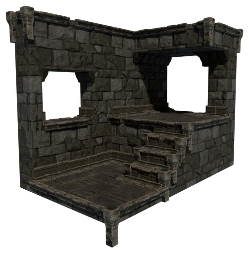 A small building made of Weathered Stone Block