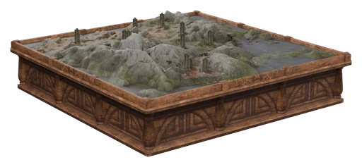 The Embervale Miniature Showcase with all 8 pieces in place