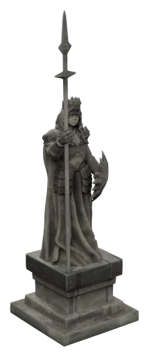 The Pikemead Statue Showcase with all 3 pieces in place