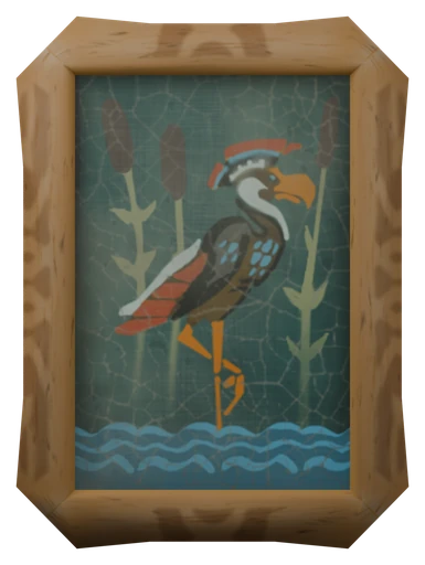 The painting "Round-Billed Sailer On One Leg"